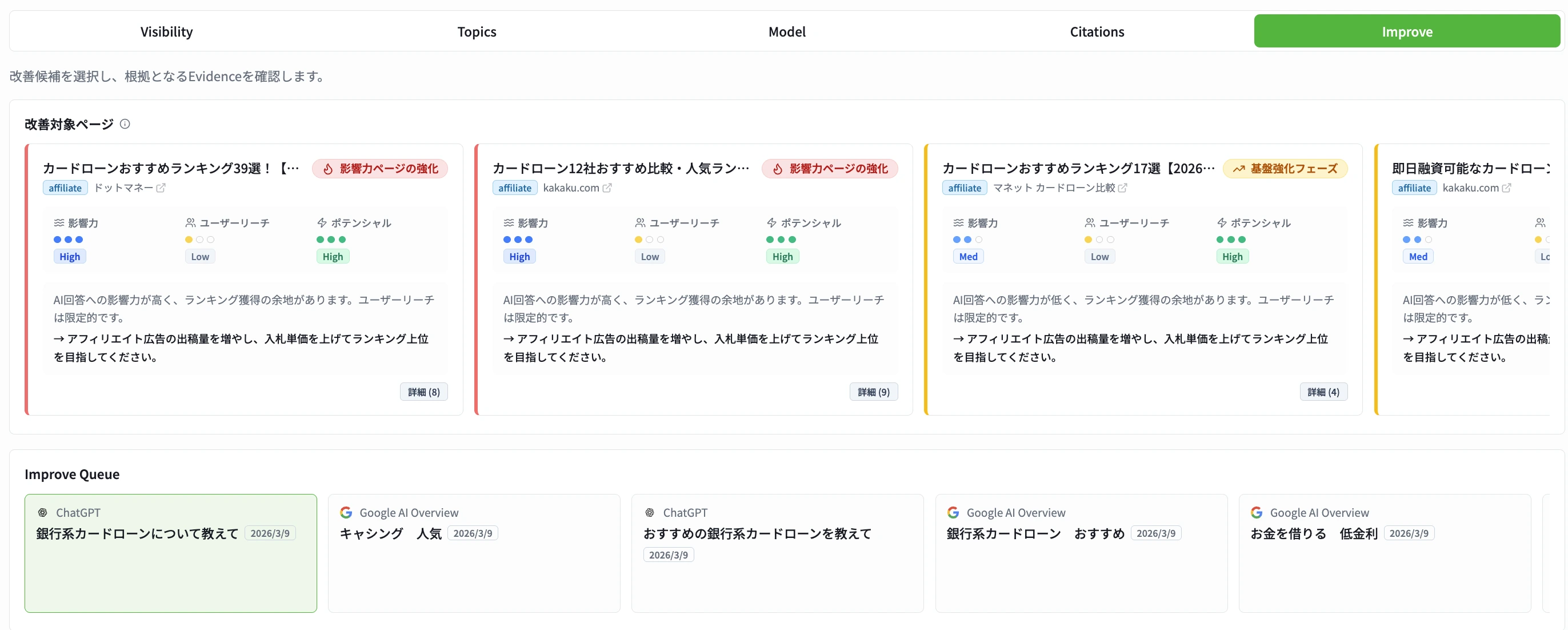 Improvement priority view inside Qask